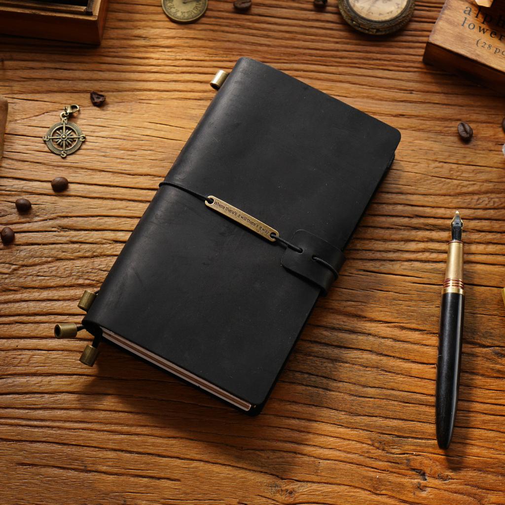 2026 First Layer Cowhide Notebook Genuine Leather Retro Travel Notebook Handmade Loose-leaf Notepad Diary Spot