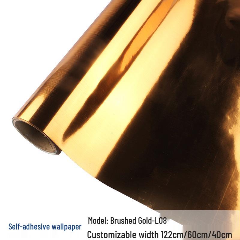 Gold & Silver Brushed Metal Stainless Steel Adhesive Film for Refrigerator, Elevator, and Interior Decor