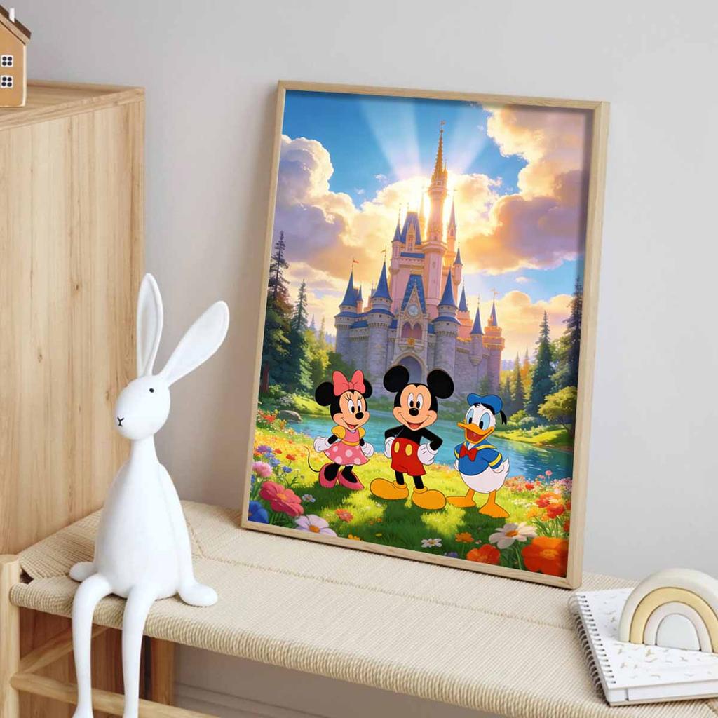 Disney diamond painting Mickey Mouse Minnie Donald Duck castle scenery handmade diy mosaic art painting kit home decoration