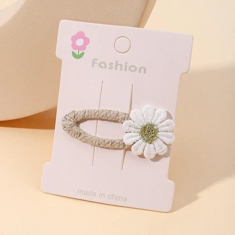 1/2/5 set Ins Daisy Flower Hair Clips Baby Girl Hairpins for Kids Lace White Barette Princess Hooks Infant Accessories Korean