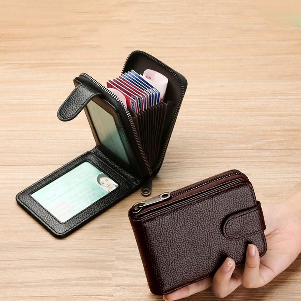 Large Capacity Men's Zipper Wallet 11/16 Slots Portable Coin Purse Luxury Small Card Bag Male