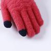 Women Knit Gloves with Cute Plush Ball Warm Hands Keeper Lady Touch Screen Gloves