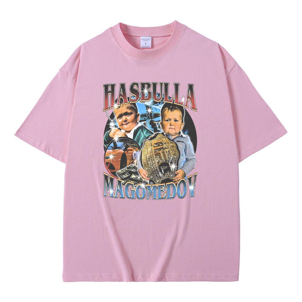 Hasbulla Magomedov Funny Meme T-shirt Men's Vintage Oversized Tshirt Men Women Casual 100% Cotton T Shirt Short Sleeve Fan Gift