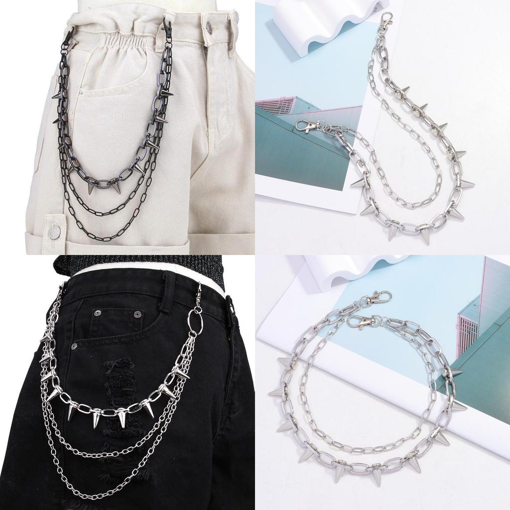 Metal Rivet Hip Hop Waist Chain For Unisex Stage Performance And Dance Costumes