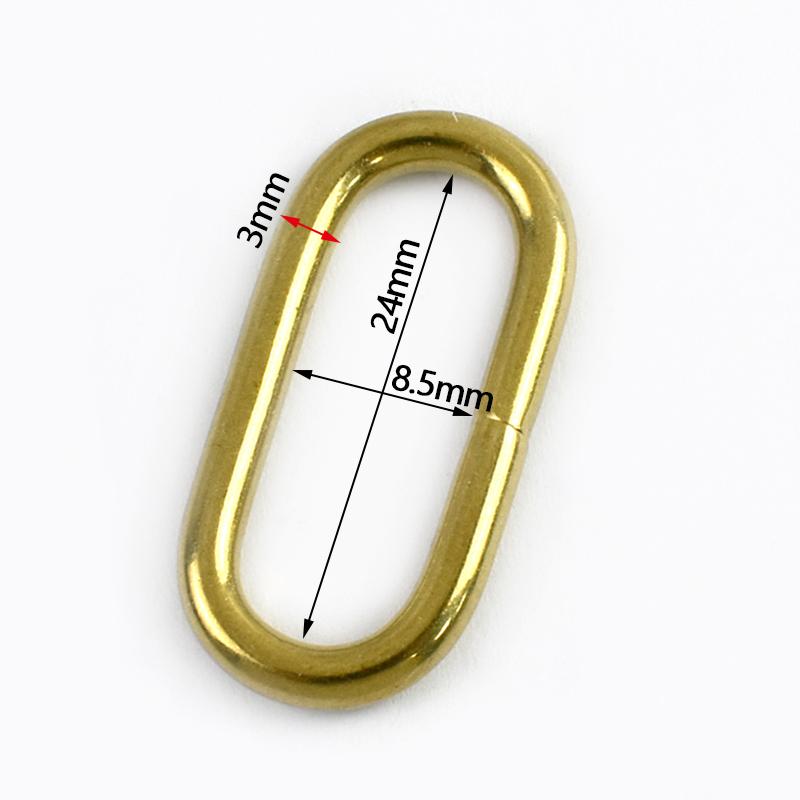 Meetee 5/10/20Pcs O Ring Buckles Pure Copper Solid Brass Clasp for Bag Strap Belt Buckle Dog Collar Hoop Leather Craft Accessory