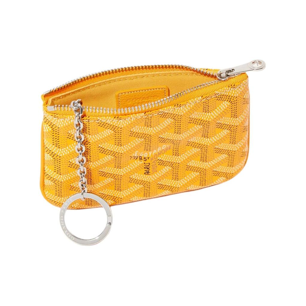 Goyard Canvas With Calfskin Key Pouch Nano Unisex Yellow SENAPCNANTY-08CL08P