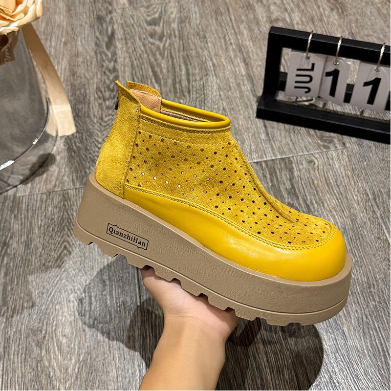Small Man Thick Sole Height Increased by 6 Cm Casual Shoes 2025 Spring and Summer New Breathable Muffin Fashion Temperament Single Shoes