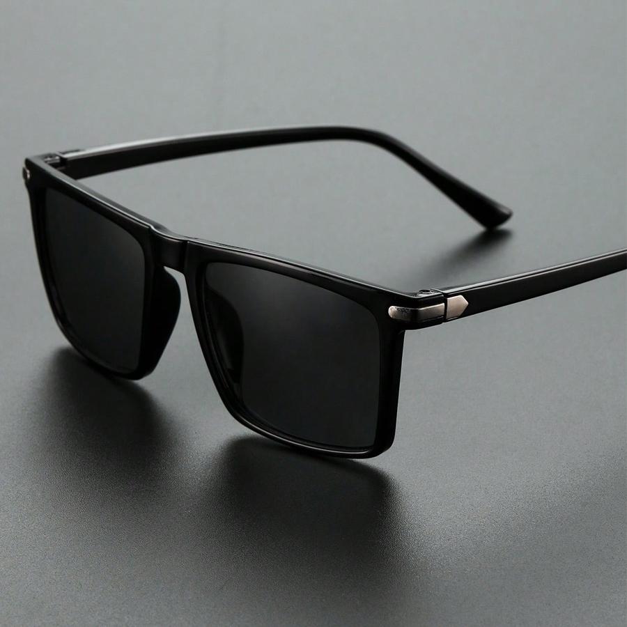 New Classic Black Square Sunglasses Men Fashion Mirror Blue Sun Glasses Unisex Vintage Anti Glare Driving Shades UV400
