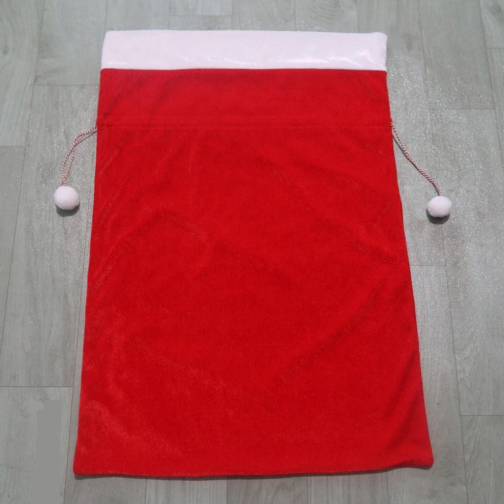 Red Velvet Red Santa Claus Gift Bags Large Capacity Santa Claus Bags  for Christmas