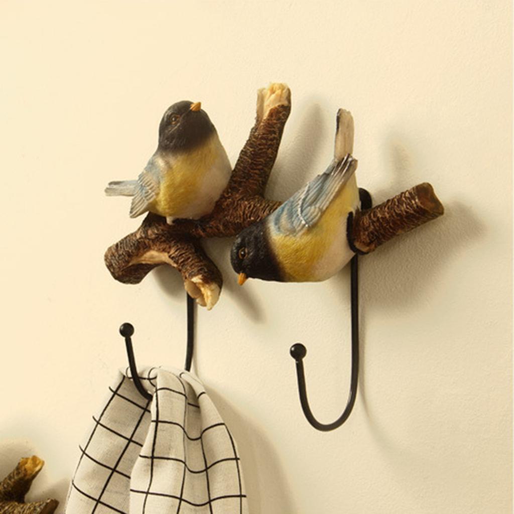 Wall Mounted Clothes Hook Bird Decoration Entryway Key Holder Wall Decorative Coat Hooks
