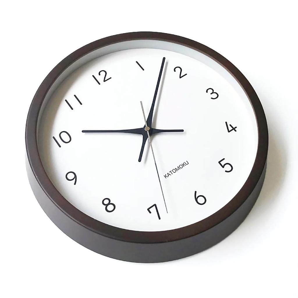 KATOMOKU Muku Clock 13 Brown Wall Clock with Continuous Second Hand km-104BR 306mm (quartz Clock)