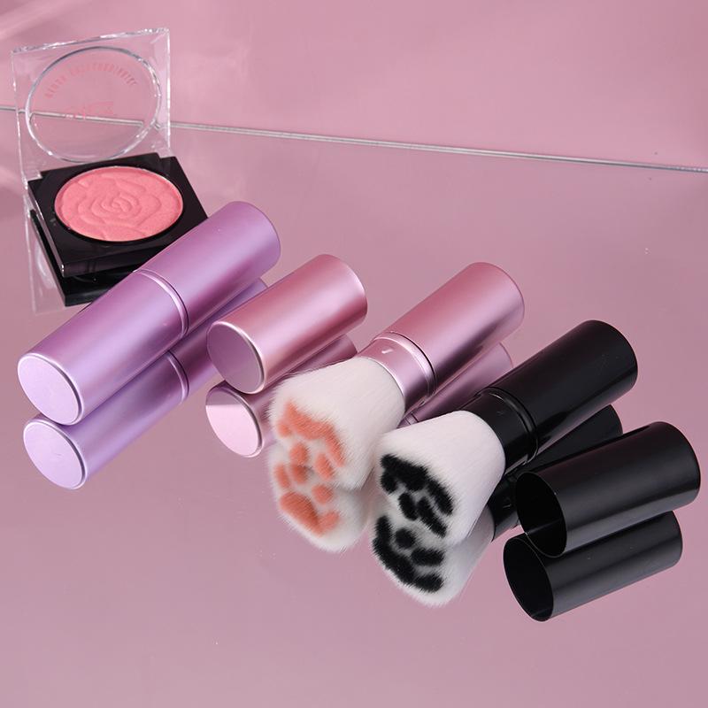 Retractable Cat Paw Loose Powder & Blush Brush for Makeup & Nail Art