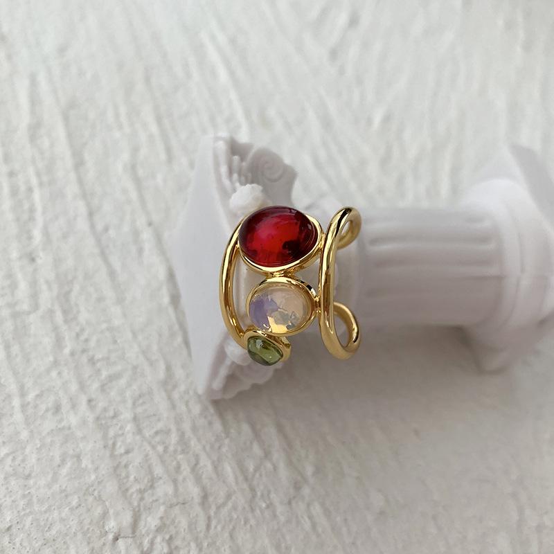 Adjustable High-End Vintage Gem Crystal Ring
