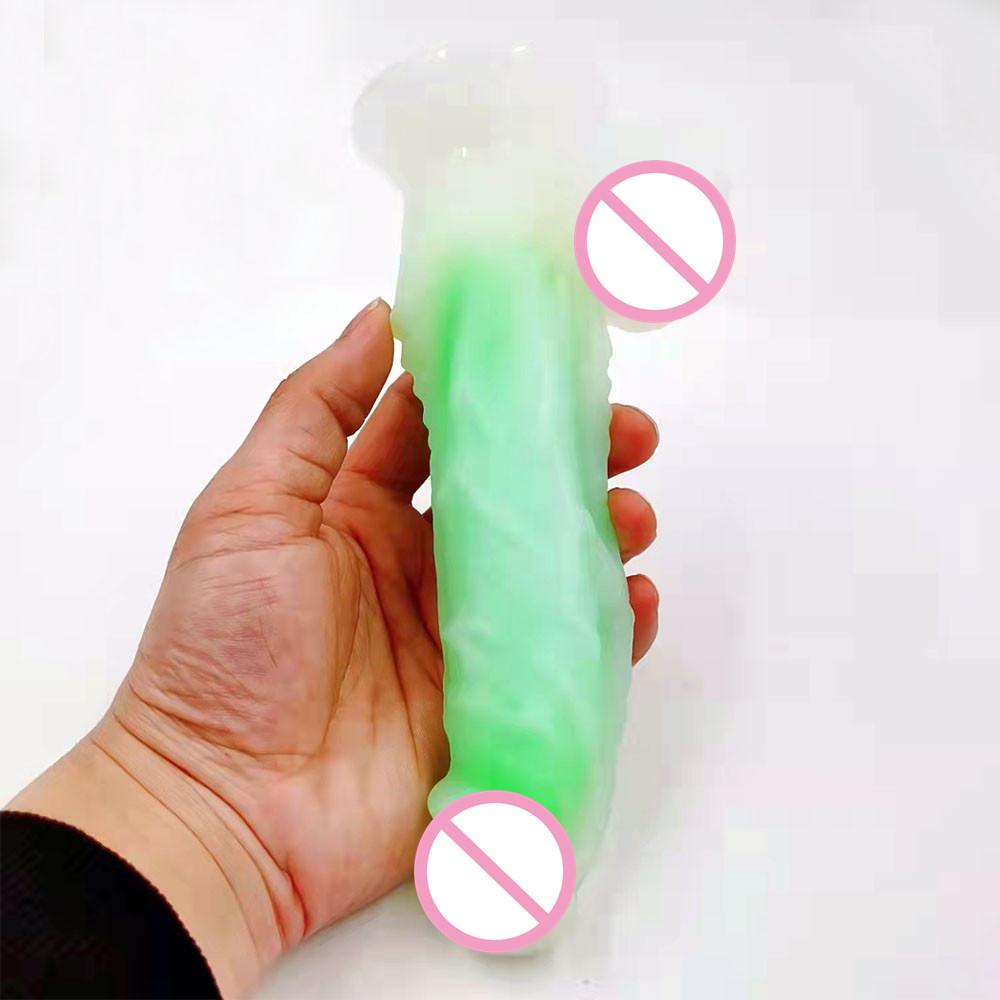 Jelly Luminous Penis Male and Female Climax Masturbation Device Simulation Penis Luminous Silicone Dildos Sexy Sex Product
