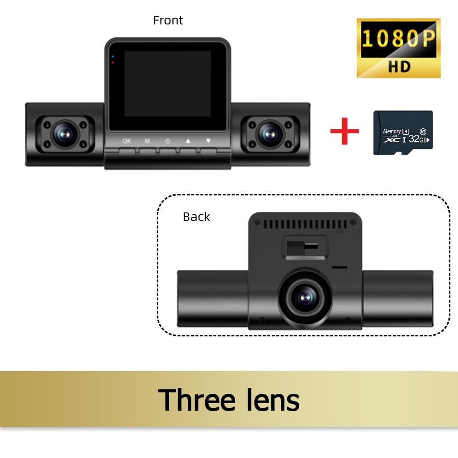 Three Channel Four Lens Driving Recorder with High-definition 1080P Infrared Night Vision for Car Parking Monitoring