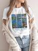 Vintage Franse Impressionisme Kunst T-shirt Claude Monet Waterlelies Print Harajuku Esthetiek Losse Top Casual Mode Kleding