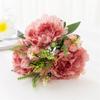 European Style Silk Flower Large Peony Fake Peony Light Luxury Dining Table Living Room Decoration Peony Artificial Flower Decoration Bouquet