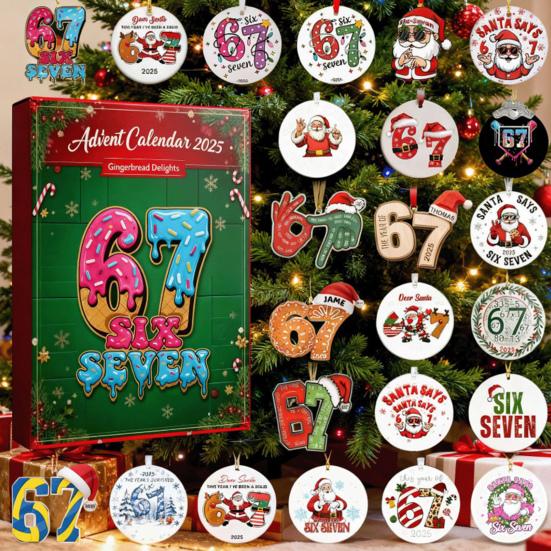 67 Akrilik Noel Ağacı Asılı Süs ile Noel Advent Takvimi 24 Gün Noel Geri Sayım Takvimi Kutusu Tatil Partisi Hediyesi