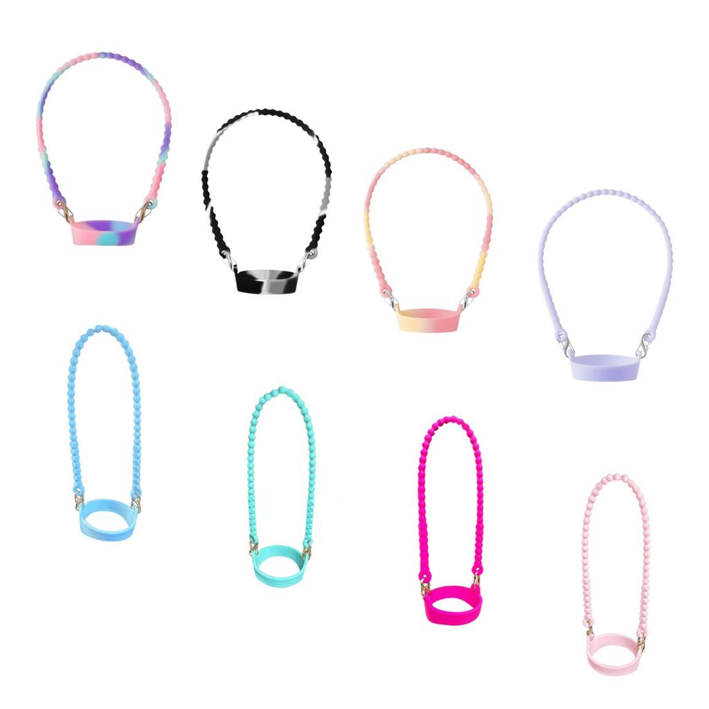 Water Bottle Handle Holder Fits Most 8-40oz Bottles Practical Silicone Elastic
