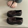 Retro britischer Stil Plateau-Loafer Damen 2025 Frühling und Sommer neu kleine Herrenhöhe erhöhende Mode flache einzelne Schuhe Tide