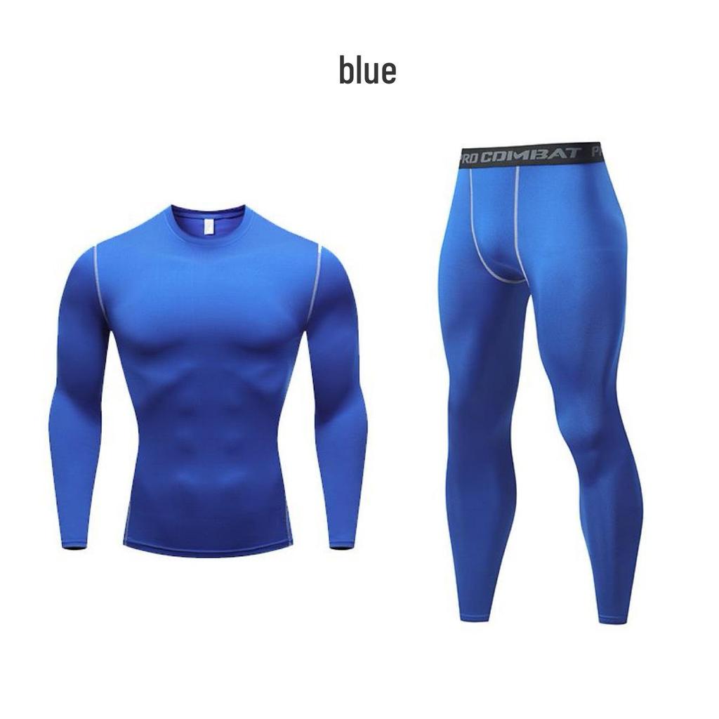 Men's Quick Dry Compression Sports Set: Long Sleeve & Pants Fitness Wear for Spring/Autumn Running & Training