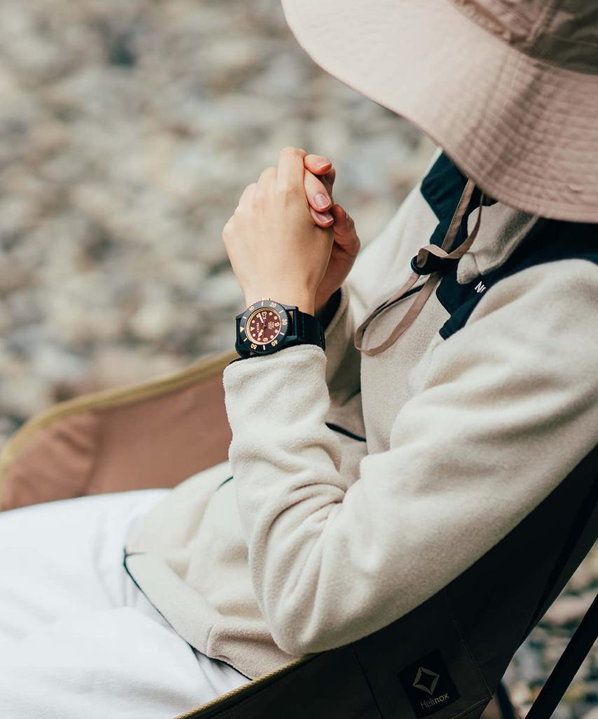 TRIWA Men's & Women's (Unisex) Watch with Recycled Canvas Strap, Brown and Black, Made In Japan, TFO224-CL150101-J, TIME FOR SUB OCEANS CAMP,