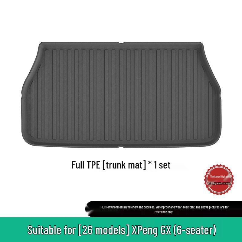 Eco-friendly TPE Floor & Trunk Mats for 2026 XPeng GX, with Backrest Protection.