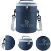 Portable Navy Insulated Lunch Bag - Oxford Cloth Thermal Cooler Tote for Camping Picnics and Travel
