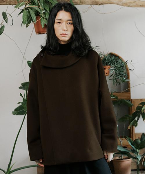 Malen Unisex Side Collar Coat Brown