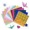 DFsucces Origami 100 Sheets Glitter Paper Aurora Color Foil 15cm 15 Colors Wrapping Birthday Party