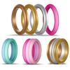 10Pcs Women Silicone Wedding Band Ring Jewelry Solid Color Party Gift