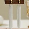 Charm Sparkling Galaxy Falls Long Tassel Drop Dangle Earrings for Women Exaggerate Stainless Steel Chain Hoop Earring Jewelry
