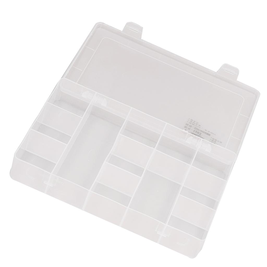 Clear Plastic Jewelry Box Organizer 12 Grids Divided Storage Container Case For Electronics Accessor