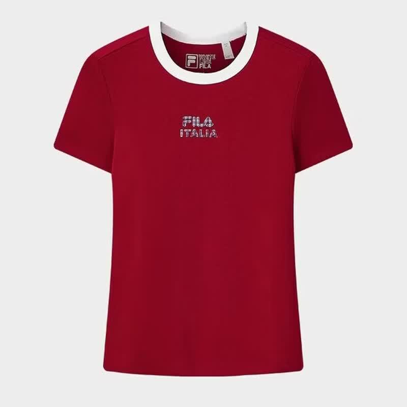 FILA Women's 2026 Summer Knit Slim-Fit T-Shirt