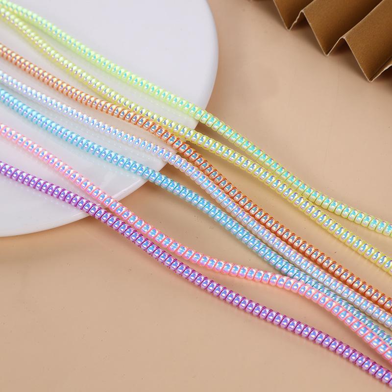 New 1.5M Plating Color TPU Spiral USB Charging Cable Protector for iPhone Samsung Huawei Earphone Cord Line Protection
