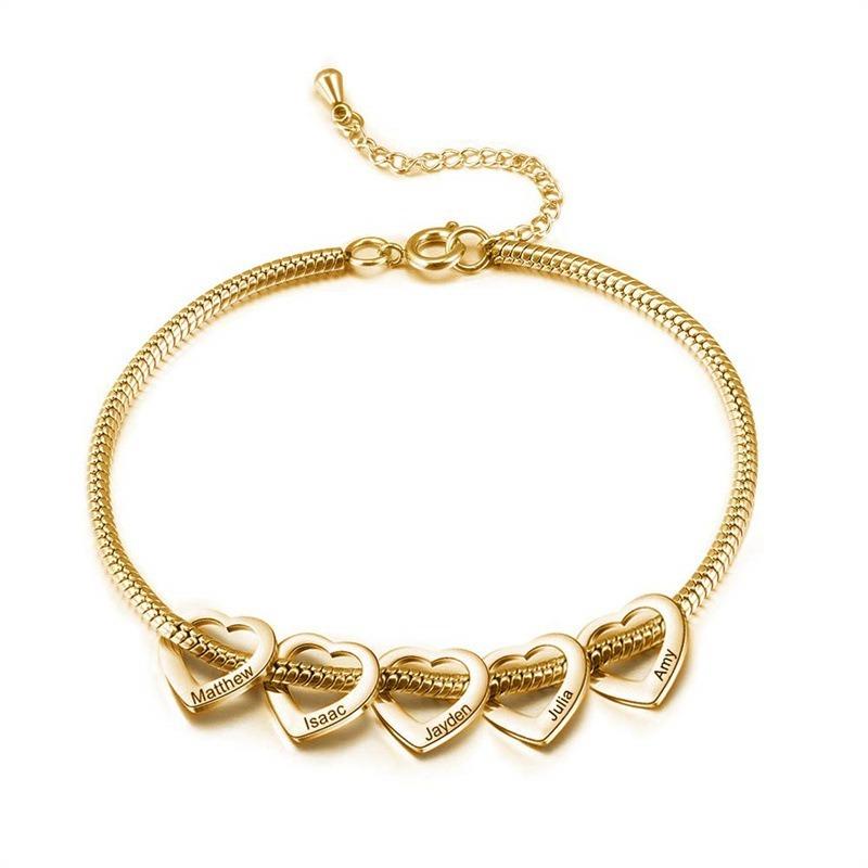 Women's Personalized Adjustable Anklet Bracelet, Stainless Steel Heart-shaped Love DIY Name Anklet, Women's Jewelry