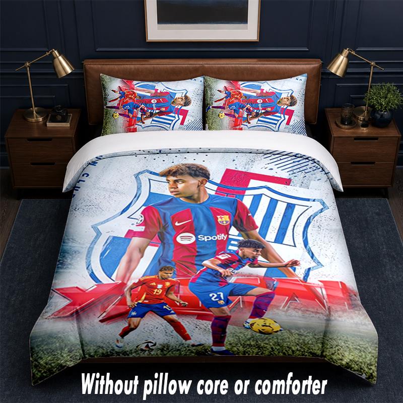 Lamine Yamal Design Bed Bedding Set 1 Duvet Cover + 2 Pillowcases Soft Breathable Household Bed Linens