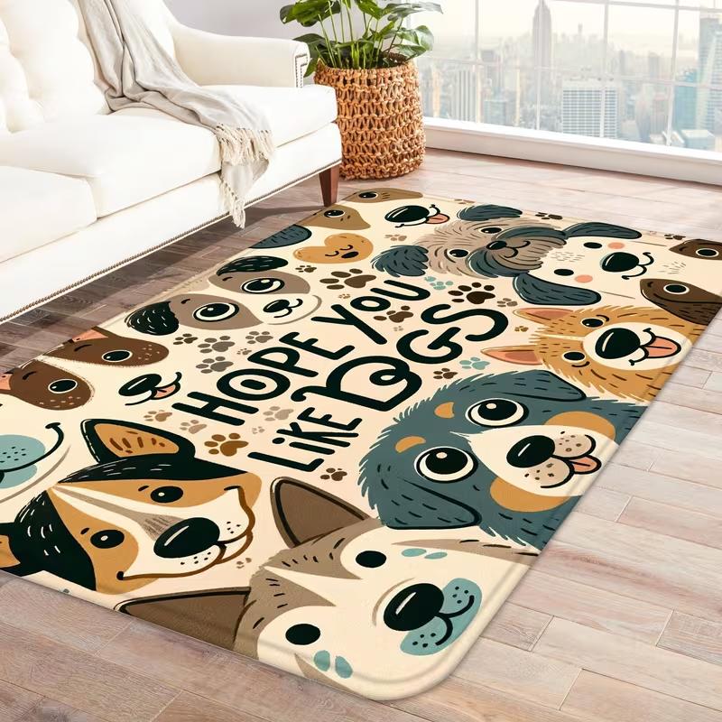 

Luxurious Gray Dog Paw Print Carpet Suitable for Office Bedrooms or Pet Friendly Home Bedroom Carpets 40x60cm