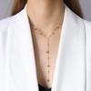 Trendy Women's Titanium Steel Tassel Necklace with Round Beads - Versatile Clavicle Chain Jewelry