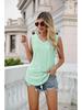 2024 European & American Women's V-Neck Hollow Out Sleeveless Casual Vest Top
