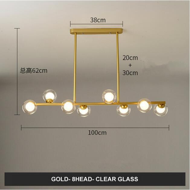 Dining Room Ceiling Chandelier Suspension Horizontal Glass Balls Chandeliers Kitchen Hanging Lamp Office Front Desk Lights