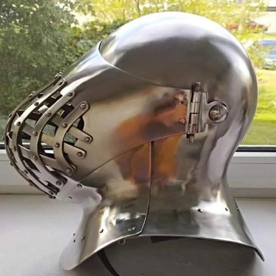 13th Century Medieval Bascinet Helmet ~ Medieval Viking Warrior Helmet ~ Battle Ready Norman Helmet Full Face Historical Re-enactment Helmet