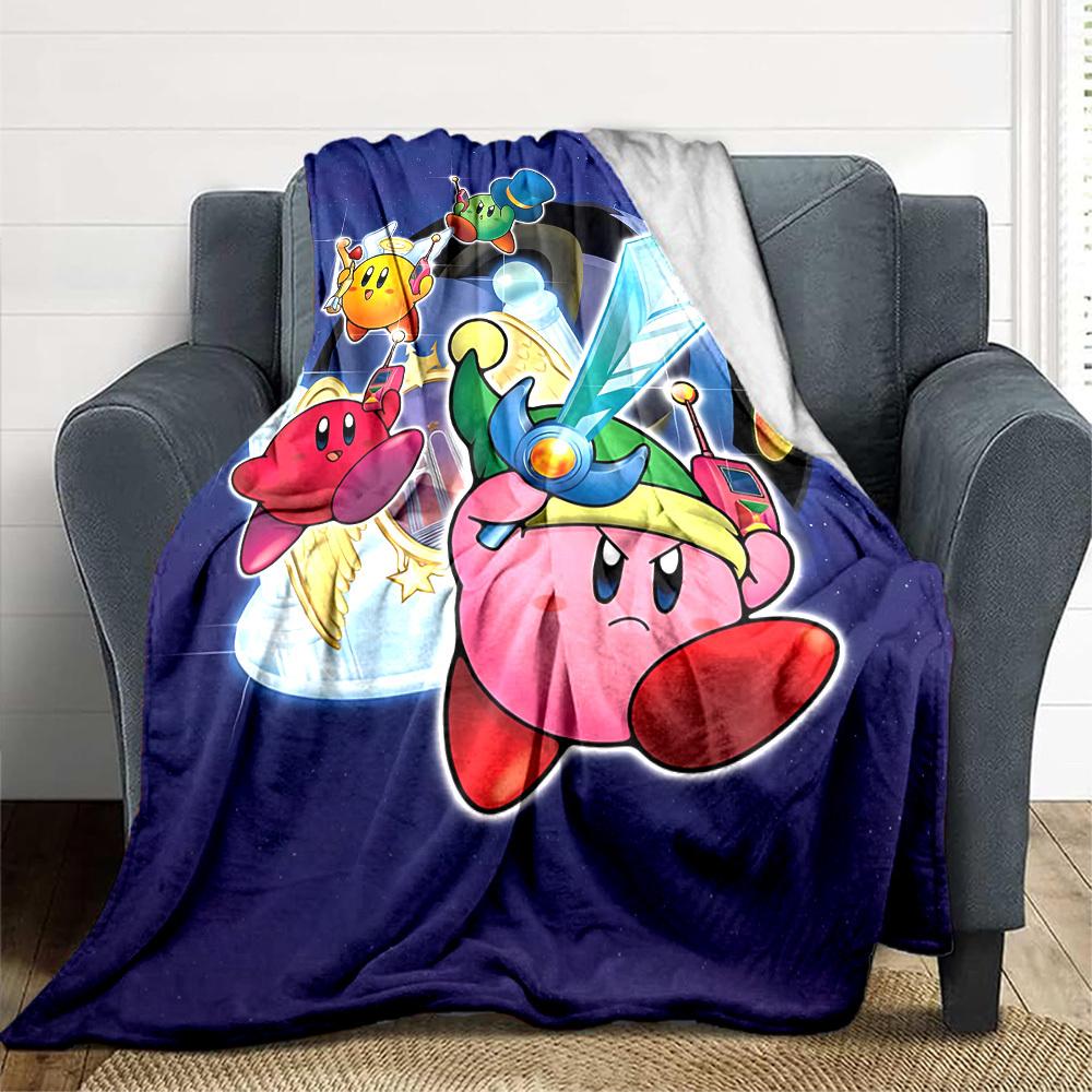 1pc Kirby Flannel Blanket, Soft Skin-Friendly with Digital Printing, Various Sizes Available