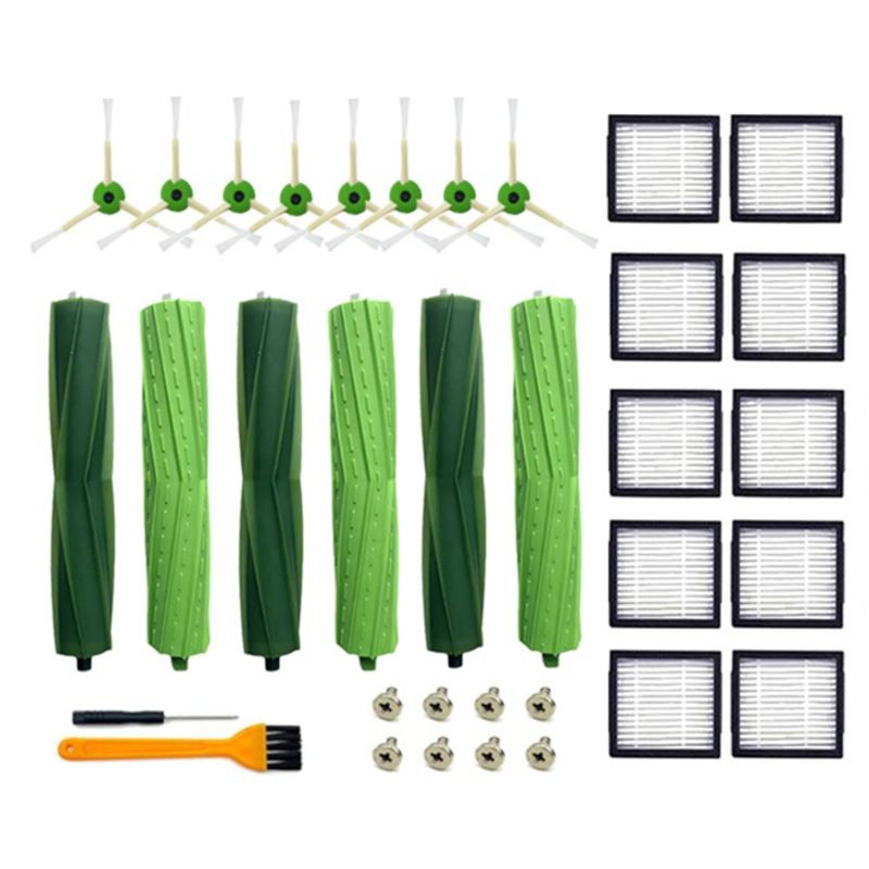 

AEE4-For Irobot Roomba I7 E5 E6 I3 Series Robot Vacuum Cleaner Accessories Rubber Brush Hepa Filter Side Brush