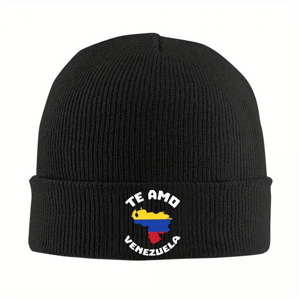 I Love VZLA - Venezuela Heart Flag Venezuelan Knitted Hat Women's Unisex's Beanie Winter Hats Warm Cap