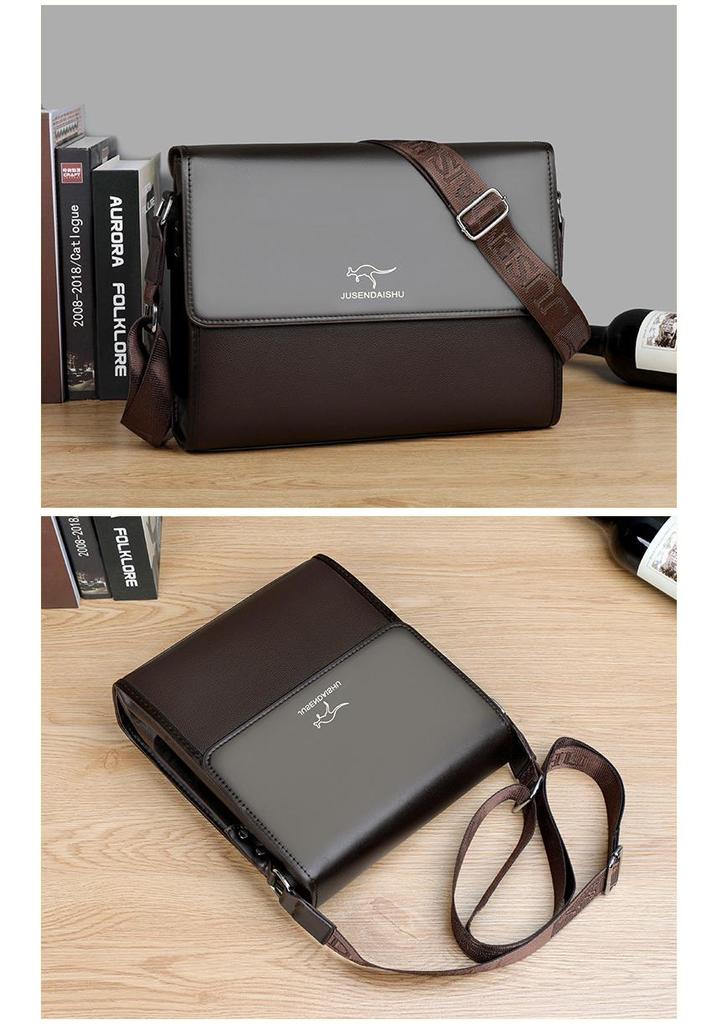 Men's Business Casual Crossbody Briefcase Backpack - Mid-range Luxury, One-Shoulder Hanging Bag, Trendy Youthful Design