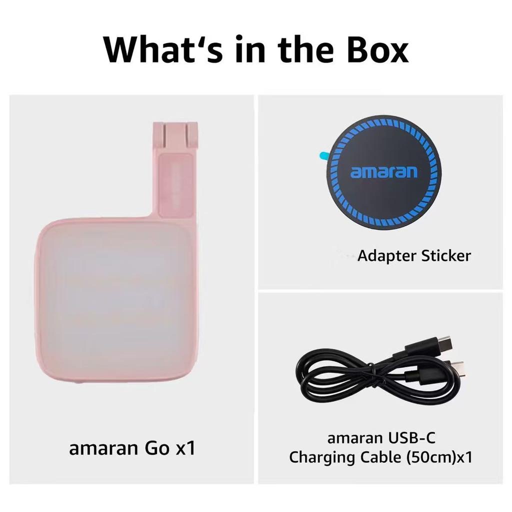amaran Go Magnetic Phone Selfie Light Rechargeable Portable Light with Mirror for Selfie Makeup Video Conference TikTok Youtube