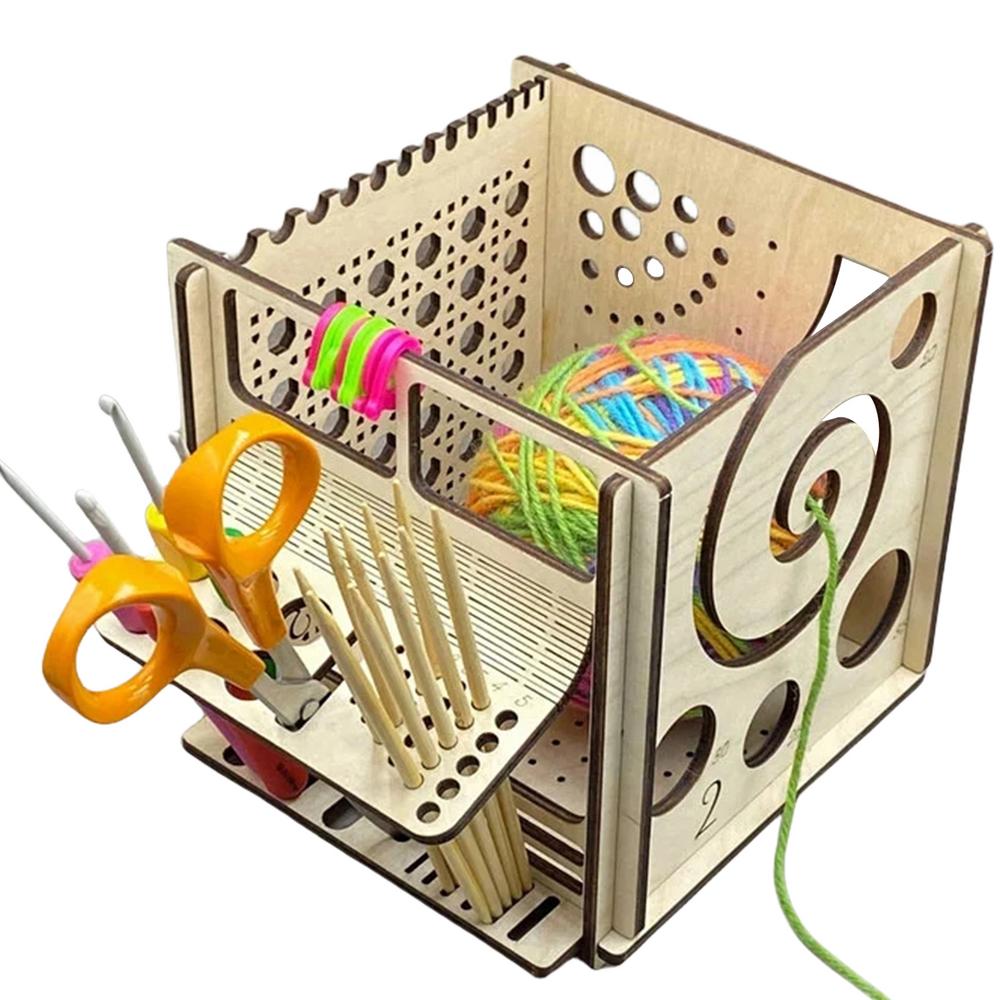 Crochet Yarn Bowl Wooden Yarn Dispenser Bowl Crochet Yarn Holder and Storage Craft Knitting Holder Crocheting Accessories