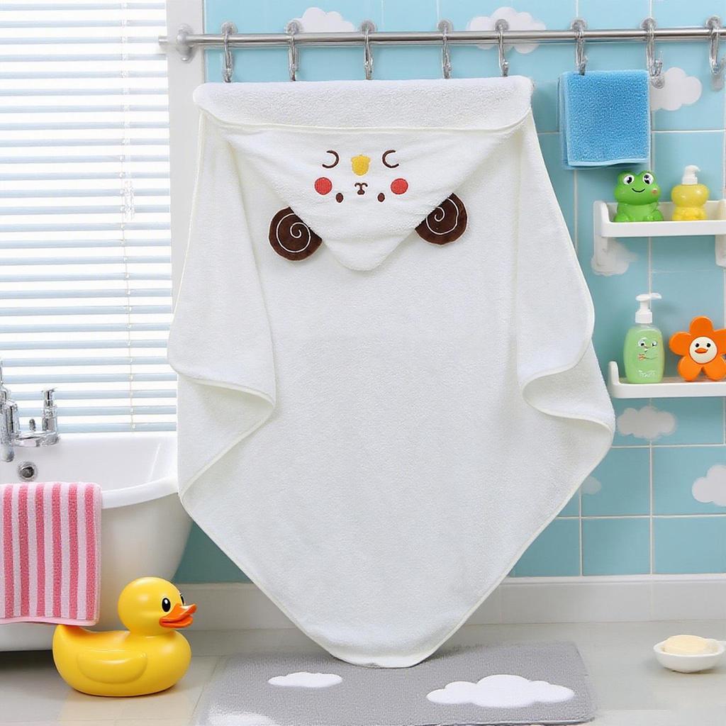Cartoon Hooded Baby Swaddle & Bath Towel - Coral Fleece, Absorbent, Embroidered, Newborn To Toddler