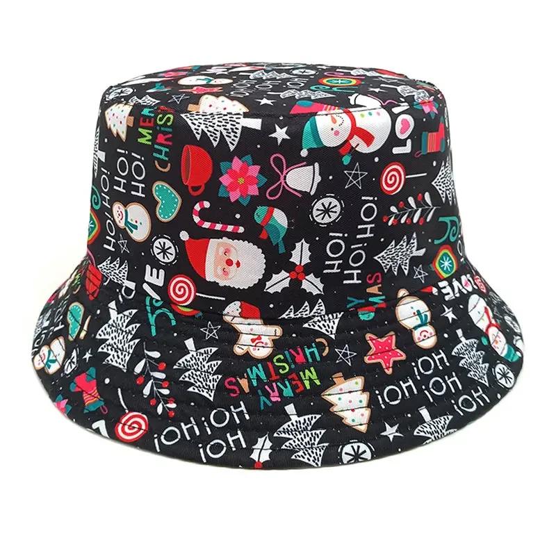 

Spring Polyester Cartoon Print Bucket Hat Fisherman Hat Outdoor Travel Sun Cap For Men And Women 32 56-58cm wear чорний